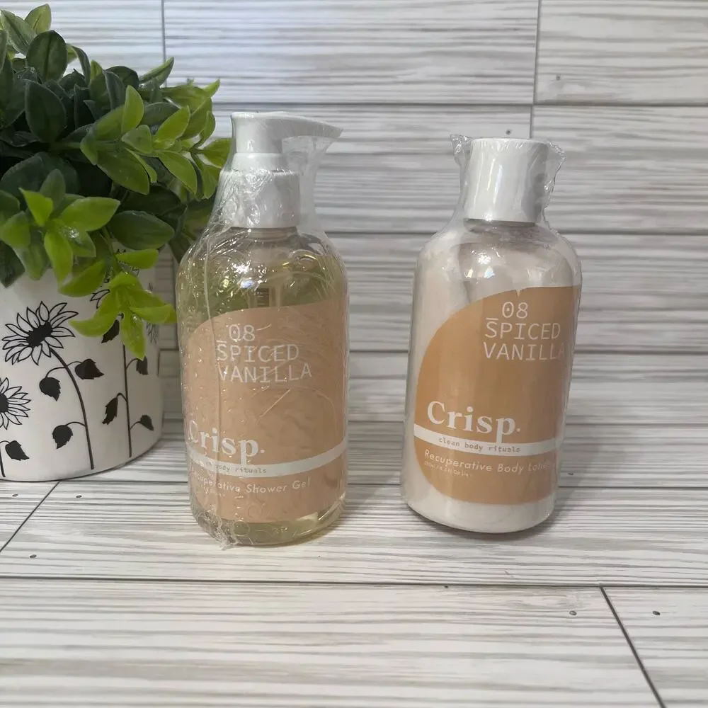 NEW Crisp 08 Spiced Vanilla Recuperative Shower Gel and Body Lotion Gift Set